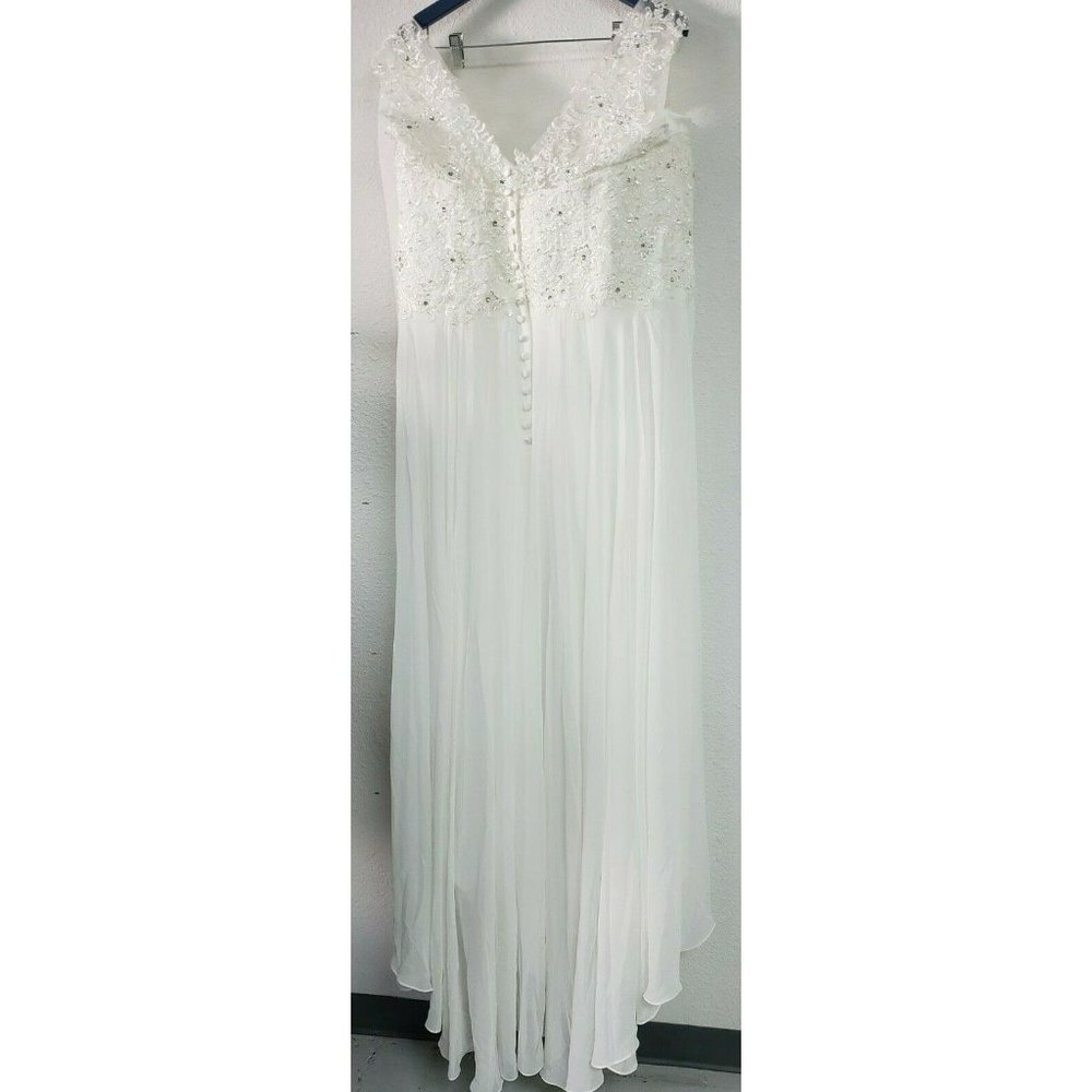 Abaowedding Sleeveless V-Neck Bridal Wedding Gown